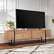 CONCEPT USINE - Meuble tv industriel avec placards bois et noir 180cm MOOV - vignette