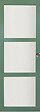 GD MENUISERIES - Porte Coulissante Vert Sauge RAL 6021 Vitrée H204 x L73 cm, Coquilles - vignette