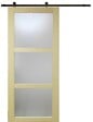 GD MENUISERIES - Porte Coulissante bois Ayous Vitrée H204 x L73 cm, Rail roulettes - vignette