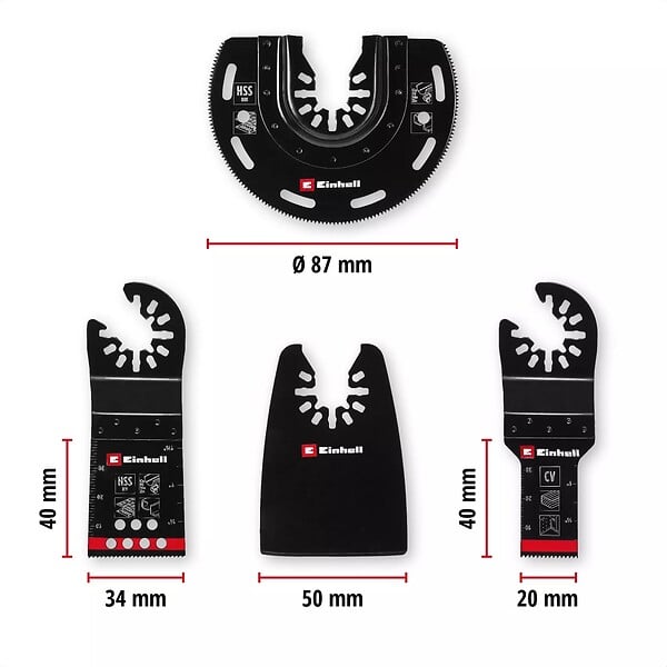 EINHELL - Coffret d'accessoires pour multi-outils , 4 pièces - large