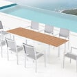 CONCEPT USINE - Table extensible de jardin 8 places en aluminium et bois MADEIRA - vignette