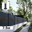 DECKLINEA - Kit Clôture Aluminium BAHIA & CRUZ Ardoise 7,38x1,2m - Bois Composite & Aluminium - Poteaux Gris - Brise Vue - Palissade - vignette