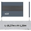 DECKLINEA - Kit Clôture Aluminium BAHIA & CRUZ Ardoise 18,33x1,2m - Bois Composite & Aluminium - Poteaux Gris - Brise Vue - Palissade - vignette