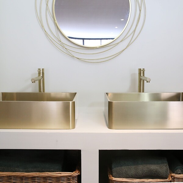 ESSEBAGNO - Luisa mitigeur lavabo haut or brossé - large