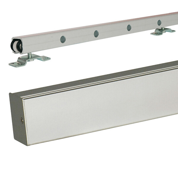 GD MENUISERIES - Porte Coulissante Atelier Blanc H204 x L83 cm sans meneau, Rail Alu, Coquilles - large