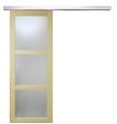 GD MENUISERIES - Porte Coulissante bois Ayous Vitrée H204 x L83 cm, Rail Alu - vignette