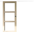 GD MENUISERIES - Porte Coulissante bois Ayous Vitrage transparent H204 x L73 cm, Rail alu bandeau blanc, Coquilles - vignette