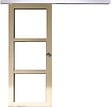 GD MENUISERIES - Porte Coulissante bois Ayous Vitrage transparent H204 x L73 cm, Rail Alu, Coquilles - vignette