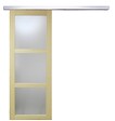 GD MENUISERIES - Porte Coulissante bois Ayous Vitrée H204 x L73 cm, Rail Alu - vignette