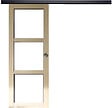 GD MENUISERIES - Porte Coulissante bois Ayous Vitrage transparent H204 x L73 cm, Rail alu bandeau noir, Coquilles - vignette