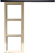 GD MENUISERIES - Porte Coulissante bois Ayous Vitrage transparent H204 x L83 cm, Rail alu bandeau noir - vignette