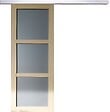 GD MENUISERIES - Porte Coulissante Ayous 3 Panneaux Gris Clair H204 x L73 cm, Rail Alu - vignette