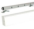 GD MENUISERIES - Porte Coulissante Atelier noir, blanc Vitrée H204 x L83 cm, Rail Alu Bandeau blanc, Coquilles - vignette
