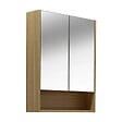 NATUREL - Lucca Armoire de toilette assemblée 60x75 cm, stratifié, 4 étagères, miroir, couleur chêne (LUCCA60CABD) - vignette