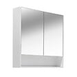NATUREL - Lucca Armoire de toilette assemblée 80x75 cm, stratifié, 4 étagères, miroir blanc (LUCCA80CABW) - vignette