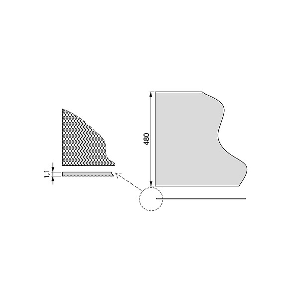 EMUCA - Tapis antidérapant pour tiroir, Minirhomb, longueur 20m x 480mm, plastique, Gris antracite - large
