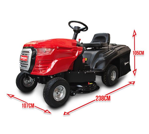 ELEM GARDEN TECHNIC - Tracteur tondeuse 546cc - largeur de coupe 107cm - 5 vitesses avant et 1 arrière - large