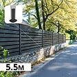 DECKLINEA - Kit Clôture Aluminium Ajourée sur Muret OLINDA Anthracite 5,5x1,2m - Lames ajourées 21x45x1780 mm - Brise Vue - Palissade - vignette