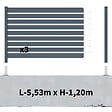 DECKLINEA - Kit Clôture Aluminium Ajourée sur Muret OLINDA Anthracite 5,5x1,2m - Lames ajourées 21x45x1780 mm - Brise Vue - Palissade - vignette