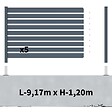 DECKLINEA - Kit Clôture Aluminium Ajourée sur Muret OLINDA Anthracite 9,20x1,2m - Lames ajourées 21x45x1780 mm - Brise Vue - Palissade - vignette
