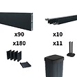 DECKLINEA - Kit Clôture Aluminium Ajourée sur Muret OLINDA Anthracite 18,33x1,2m - Lames ajourées 21x45x1780 mm - Brise Vue - Palissade - vignette