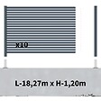 DECKLINEA - Kit Clôture Aluminium Ajourée sur Muret OLINDA Anthracite 18,33x1,2m - Lames ajourées 21x45x1780 mm - Brise Vue - Palissade - vignette