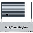 DECKLINEA - Kit Clôture Aluminium Ajourée sur Muret OLINDA Anthracite 14,68x1,2m - Lames ajourées 21x45x1780 mm - Brise Vue - Palissade - vignette
