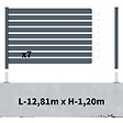 DECKLINEA - Kit Clôture Aluminium Ajourée sur Muret OLINDA Anthracite 12,85x1,2m - Lames ajourées 21x45x1780 mm - Brise Vue - Palissade - vignette