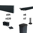 DECKLINEA - Kit Clôture Aluminium Ajourée sur Muret OLINDA Anthracite 11,03x1,2m - Lames ajourées 21x45x1780 mm - Brise Vue - Palissade - vignette