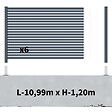 DECKLINEA - Kit Clôture Aluminium Ajourée sur Muret OLINDA Anthracite 11,03x1,2m - Lames ajourées 21x45x1780 mm - Brise Vue - Palissade - vignette