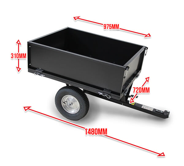 ELEM GARDEN TECHNIC - Remorque pour tracteur tondeuse avec benne basculante - charge max 225kg. - large