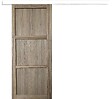 GD MENUISERIES - Porte Coulissante bois Frake 3 Panneaux H204 x L73 cm, rail bandeau blanc - vignette