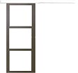 GD MENUISERIES - Porte Coulissante Gris Taupe RAL 7006 Vitrage transparent H204 x L73 cm, rail bandeau blanc - vignette