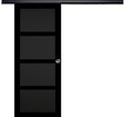 GD MENUISERIES - Porte Coulissante Telia noir 4 panneaux H204 x L83 cm, Rail Alu bandeau noir, Coquilles - vignette