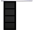 GD MENUISERIES - Porte Coulissante Telia noir 4 panneaux H204 x L83 cm, Rail Alu - vignette