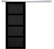 GD MENUISERIES - Porte Coulissante Telia noir 4 panneaux H204 x L73 cm, Rail Alu - vignette