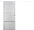 GD MENUISERIES - Porte Coulissante Korya Blanc 3 panneaux H204 x L93 cm, Rail Alu bandeau blanc, Coquilles - vignette