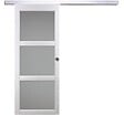 GD MENUISERIES - Porte Coulissante Kenya blanc Vitrée H204 x L93 cm, Rail Alu, coquilles - vignette