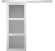 GD MENUISERIES - Porte Coulissante Kenya blanc Vitrée H204 x L93 cm, Rail Alu - vignette