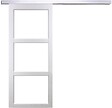 GD MENUISERIES - Porte Coulissante Kenya blanc Vitrage transparent H204 x L73 cm, Rail Alu - vignette