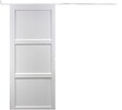 GD MENUISERIES - Porte Coulissante Korya Blanc 3 panneaux H204 x L93 cm, Rail Alu bandeau blanc - vignette