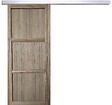 GD MENUISERIES - Porte Coulissante bois Frake 3 Panneaux H204 x L73 cm, rail alu - vignette