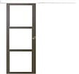 GD MENUISERIES - Porte Coulissante Gris Taupe RAL 7006 Vitrage transparent H204 x L83 cm, Rail Alu Blanc, Coquilles - vignette