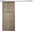 GD MENUISERIES - Porte Coulissante bois Frake 3 Panneaux H204 x L83 cm, rail alu, coquilles - vignette