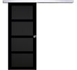 GD MENUISERIES - Porte Coulissante Telia noir 4 panneaux H204 x L73 cm, Rail Alu, Coquilles - vignette