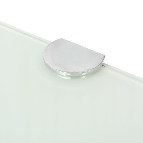 VIDAXL - vidaXL Étagère de coin avec supports chromés Douche chambre Verre Blanc 35x35 cm - large