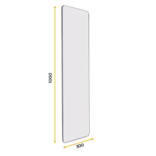 EMUCA - Miroir extractible pour armoires et dressings Quartz, pivotant à 180°, 1.000x300mm, Aluminium, verre et acier, Titane - large