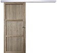 GD MENUISERIES - Porte Coulissante bois Frake 3 Panneaux H204 x L73 cm, rail alu, coquilles - vignette