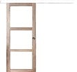 GD MENUISERIES - Porte Coulissante bois Frake Vitrage transparent H204 x L73 cm, rail alu bandeau blanc, coquilles - vignette
