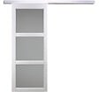 GD MENUISERIES - Porte Coulissante Kenya blanc Vitrée H204 x L83 cm, Rail Alu - vignette